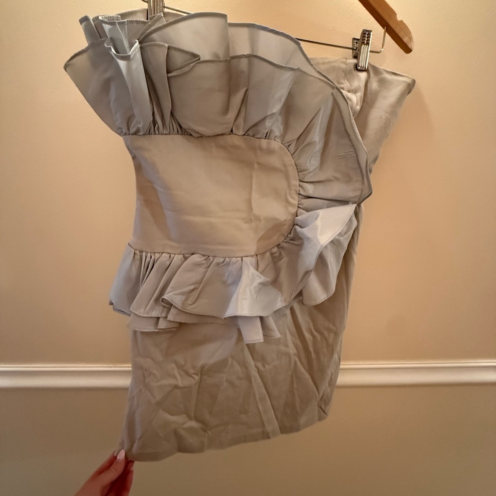 Elegant Gray Ruffle Dress